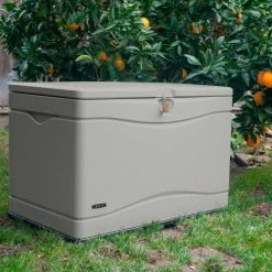 Lifetime 60059 Outdoor Deck Storage Box 80 Gallon, Sand w/Black Bottom -Containers & Organizers Sales Store LII 60059 11