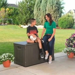 Lifetime 60089 Outdoor Deck Storage Box 116 Gallon, Brown -Containers & Organizers Sales Store LII 60089 12