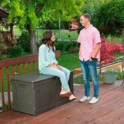 Lifetime 60089 Outdoor Deck Storage Box 116 Gallon, Brown -Containers & Organizers Sales Store LII 60089 16