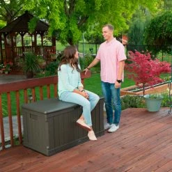 Lifetime 60089 Outdoor Deck Storage Box 116 Gallon, Brown -Containers & Organizers Sales Store LII 60089 17