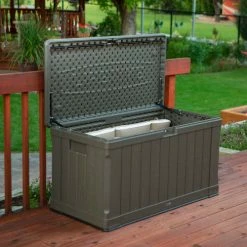 Lifetime 60089 Outdoor Deck Storage Box 116 Gallon, Brown -Containers & Organizers Sales Store LII 60089 18