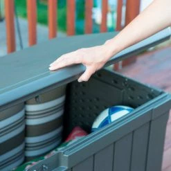 Lifetime 60089 Outdoor Deck Storage Box 116 Gallon, Brown -Containers & Organizers Sales Store LII 60089 20