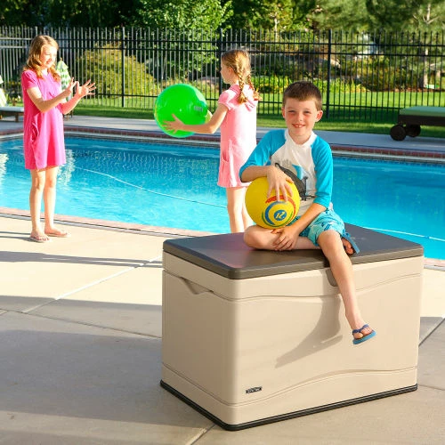 Lifetime 60103 Outdoor Deck Storage Box 80 Gallon, Sand w/Brown Lid 6 Lifetime 60103 Outdoor Deck Storage Box 80 Gallon, Sand w/Brown Lid - Image 6