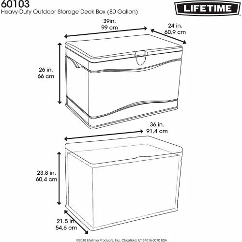 Lifetime 60103 Outdoor Deck Storage Box 80 Gallon, Sand w/Brown Lid 7 Lifetime 60103 Outdoor Deck Storage Box 80 Gallon, Sand w/Brown Lid - Image 7