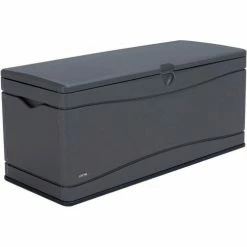 Lifetime Outdoor Storage Deck Bench Box 130 Gallon - Gray w/Black Bottom