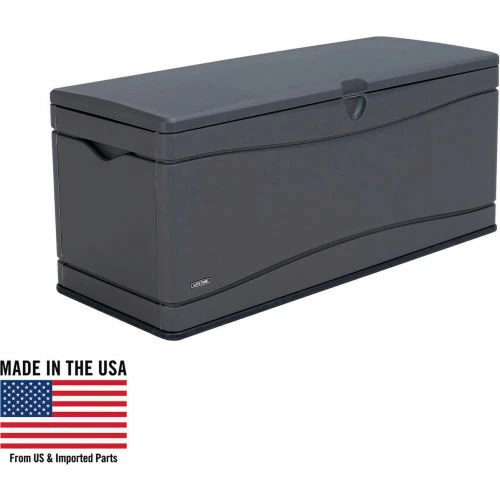 Lifetime Outdoor Storage Deck Bench Box 130 Gallon - Gray w/Black Bottom 2 Lifetime Outdoor Storage Deck Bench Box 130 Gallon - Gray w/Black Bottom - Image 2