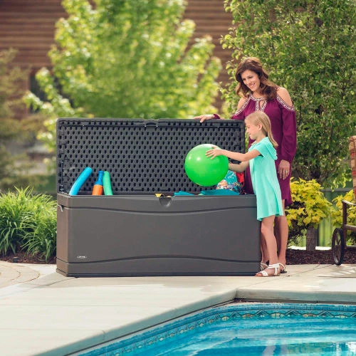 Lifetime Outdoor Storage Deck Bench Box 130 Gallon - Gray w/Black Bottom 13 Lifetime Outdoor Storage Deck Bench Box 130 Gallon - Gray w/Black Bottom - Image 13