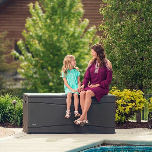 Lifetime Outdoor Storage Deck Bench Box 130 Gallon - Gray w/Black Bottom 14 Lifetime Outdoor Storage Deck Bench Box 130 Gallon - Gray w/Black Bottom - Image 14