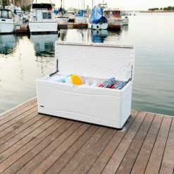 Lifetime Marine Dock Bench Box 130 Gallon - 60"L x 24"W x 24-1/4"H - White -Containers & Organizers Sales Store LII 60348 14