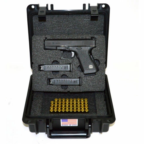 Quick Fire Cases Quick Fire Pistol Case With Glock Inserts QF300BKG2 Watertight, 10-11/16"x9-3/4"x4-13/16" Black 3 Quick Fire Cases Quick Fire Pistol Case With Glock Inserts QF300BKG2 Watertight, 10-11/16"x9-3/4"x4-13/16" Black - Image 3