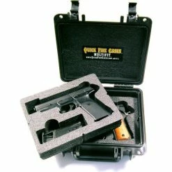 Quick Fire Cases Quick Fire Multifit™ Dual Pistol Case QF340BKL Watertight, 10-11/16"x9-3/4"x4-13/16" Black -Containers & Organizers Sales Store MEN QF340BKL