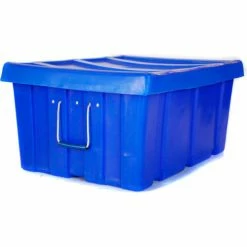 Bulk Shipping Poly Container With Lid 31"L x 22"W x 15"H, Gray