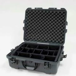 Nanuk 945 Case w/Padded Divider, 25-1/8"L x 19-7/8"W x 8-13/16"H, Graphite