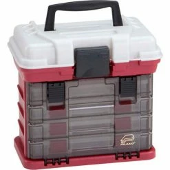 Plano Molding 135402 Drawer Rack System (1) L (4) S Boxes, 11"L x 7-1/4"W x 10"H, Red/Silver - Pkg Qty 2