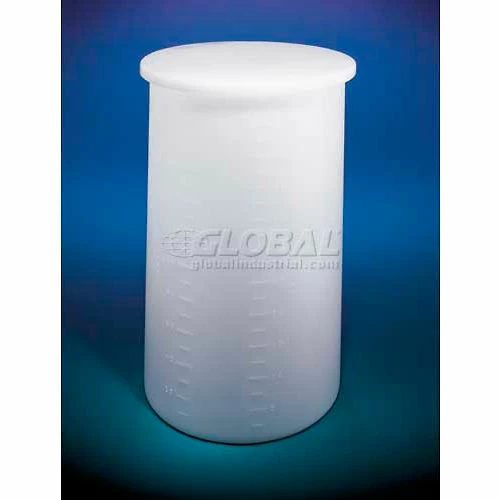 Saint Gobain HDPE Heavyweight, 15 Gal., Cylindrical Tank w/Cover, 13"Dia. x 27"H, 3/16"Wall, White 1 Saint Gobain HDPE Heavyweight, 15 Gal., Cylindrical Tank w/Cover, 13"Dia. x 27"H, 3/16"Wall, White