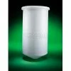 Saint Gobain HDPE, 55 Gal., Conical-Bottom Tank w/Cover, 22"Dia. x 44"H, 3/16"Wall, White