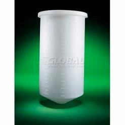 Saint Gobain PP, 30 Gal., Conical-Bottom Tank w/Cover, 18"Dia. x 35"H, 3/16"Wall, Off White
