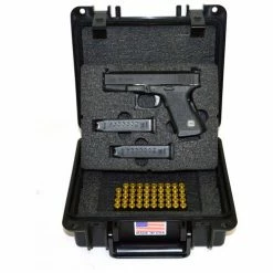 Quick Fire Cases Quick Fire Pistol Case With Glock Inserts & Lock QF300BKLG3 Watertight, 10-11/16x9-3/4x4-13/16 Black