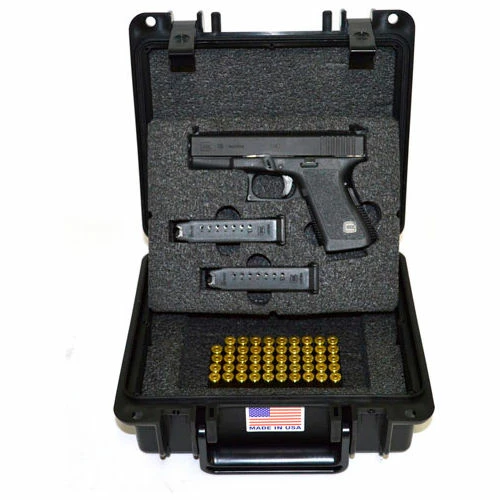 Quick Fire Cases Quick Fire Pistol Case With Glock Inserts & Lock QF300BKLG4 Watertight, 10-11/16x9-3/4x4-13/16 Black 1 Quick Fire Cases Quick Fire Pistol Case With Glock Inserts & Lock QF300BKLG4 Watertight, 10-11/16x9-3/4x4-13/16 Black