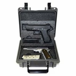 Quick Fire Cases Quick Fire Multifit™ Dual Pistol Case QF340GR Watertight, 10-11/16"x9-3/4"x4-13/16" Gray