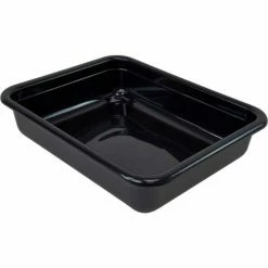 Quantum Storage Systems Quantum Bussing Tub, 20"L x 15"W x 5"H Flat Bottom Bus Box, Polypropylene, Black - Pkg Qty 12