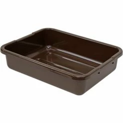 Quantum Storage Systems Quantum Bussing Tub, 21"L x 15"W x 5"H Ribbed Bottom Bus Box, Polypropylene, Brown - Pkg Qty 12