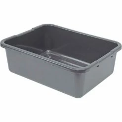 Quantum Storage Systems Quantum Bussing Tub, 21"L x 15"W x 7"H Ribbed Bottom Bus Box, Polypropylene, Gray - Pkg Qty 12