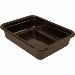 Quantum Storage Systems Quantum Bussing Tub, 22"L x 17"W x 5"H Flat Bottom Bus Box, Polypropylene, Brown - Pkg Qty 12