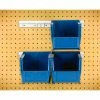 Quantum Storage Systems Quantum HNS230 Hang & Stack Bins w/Two 12" Rails, Four Bins 5-1/2"W x 10-7/8"D x 5"H, Blue