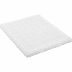 Quantum Storage Systems Quantam Storage Genuine Stack & Nest Tote Clear Lid, Polyprolylene, 19-1/2"L x 15-1/2"W x 1"H - Pkg Qty 6