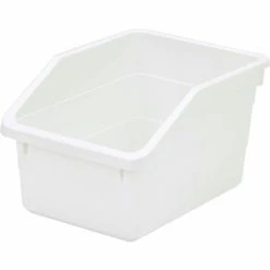 Quantum Storage Systems Plastic Heavy Duty Nesting Storage Shelf Bin NPB1076WH 7-1/2"W x 10-1/4"D x 6"H White - Pkg Qty 20