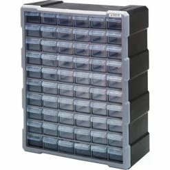 Quantum Storage Systems Quantum Plastic Drawer Cabinet PDC-60BK - 60 Drawers 6-1/4"W x 15"D x 18-3/4"H