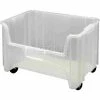 Quantum Storage Systems Quantum Mobile Heavy-Duty Plastic Stacking Bin, 19-7/8"W x 15-1/4"D x 16"H, Clear - Pkg Qty 3