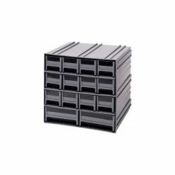 Quantum Storage Systems Quantum Interlocking Storage Cabinet QIC-12123 - 11-3/4"Wx11-3/8"Dx11"H - 14 Gray Drawers