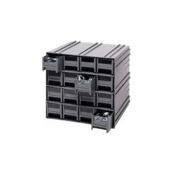 Quantum Storage Systems Quantum Interlocking Storage Cabinet QIC-161 - 11-3/4"Wx11-3/8"Dx11"H - 16 Gray Drawers