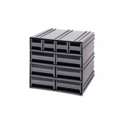 Quantum Storage Systems Quantum Interlocking Storage Cabinet QIC-4163 - 11-3/4"Wx11-3/8"Dx11"H - 10 Gray Drawers