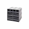 Quantum Storage Systems Quantum Interlocking Storage Cabinet QIC-4244 - 11-3/4"Wx11-3/8"Dx11"H - 8 Gray Drawers