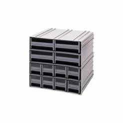 Quantum Storage Systems Quantum Interlocking Storage Cabinet QIC-8143 - 11-3/4"Wx11-3/8"Dx11"H - 12 Gray Drawers