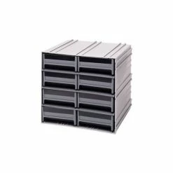 Quantum Storage Systems Quantum Interlocking Storage Cabinet QIC-83 - 11-3/4"Wx11-3/8"Dx11"H - 8 Gray Drawers