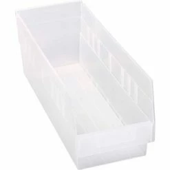 Plastic Nesting Storage Shelf Bin QSB204 6-5/8"W x 17-7/8"D x 6"H Clear - Pkg Qty 20