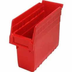 Plastic Nesting Storage Shelf Bin QSB801 4-3/8"W x 11-5/8"D x 8"H Red - Pkg Qty 36
