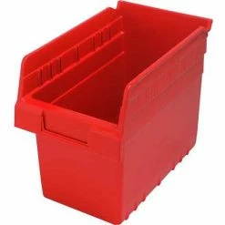 Plastic Nesting Storage Shelf Bin QSB802 6-5/8"W x 11-5/8"D x 8"H Red - Pkg Qty 30