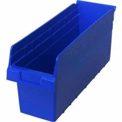 Plastic Nesting Storage Shelf Bin QSB804 6-5/8"W x 17-7/8"D x 8"H Blue - Pkg Qty 20