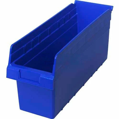 Plastic Nesting Storage Shelf Bin QSB804 6-5/8"W x 17-7/8"D x 8"H Blue - Pkg Qty 20 1 Plastic Nesting Storage Shelf Bin QSB804 6-5/8"W x 17-7/8"D x 8"H Blue - Pkg Qty 20