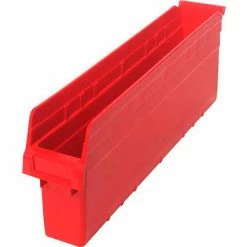 Plastic Nesting Storage Shelf Bin QSB805 4-3/8"W x 23-5/8"D x 8"H Red - Pkg Qty 16