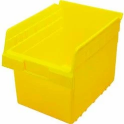 Plastic Nesting Storage Shelf Bin QSB807 8-3/8"W x 11-5/8"D x 8"H Yellow - Pkg Qty 20
