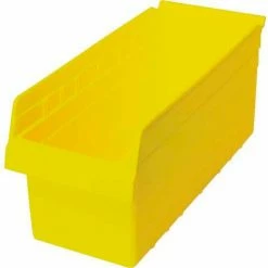 Plastic Nesting Storage Shelf Bin QSB808 8-3/8"W x 17-7/8"D x 8"H Yellow - Pkg Qty 10