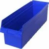 Plastic Nesting Storage Shelf Bin QSB814 8-3/8"W x 23-5/8"D x 8"H Blue - Pkg Qty 6