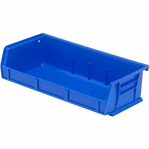 Quantam Storage 11"W x 5-3/8"D x 3"H Ultra Series Stack and Hang Bin, Blue, Polypropylene, 3 Slots - Pkg Qty 8 1 Quantam Storage 11"W x 5-3/8"D x 3"H Ultra Series Stack and Hang Bin, Blue, Polypropylene, 3 Slots - Pkg Qty 8