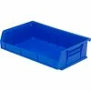 Quantam Storage 11"W x 7-3/8"D x 3"H Ultra Series Stack and Hang Bin, Blue, Polypropylene, 3 Slots - Pkg Qty 8